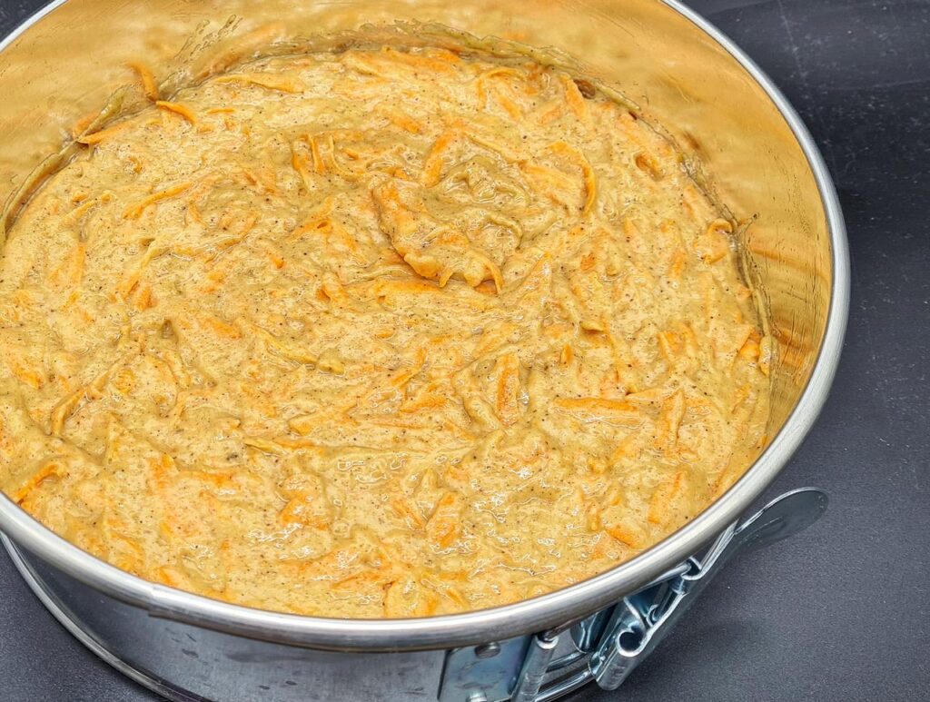 raw cake before baking